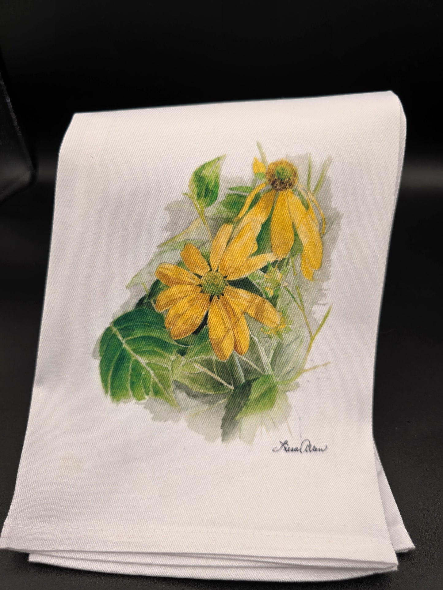 Yellow Coneflower Tea Towel