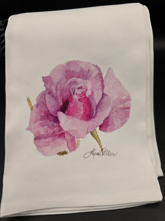 Pink Rose Tea Towel